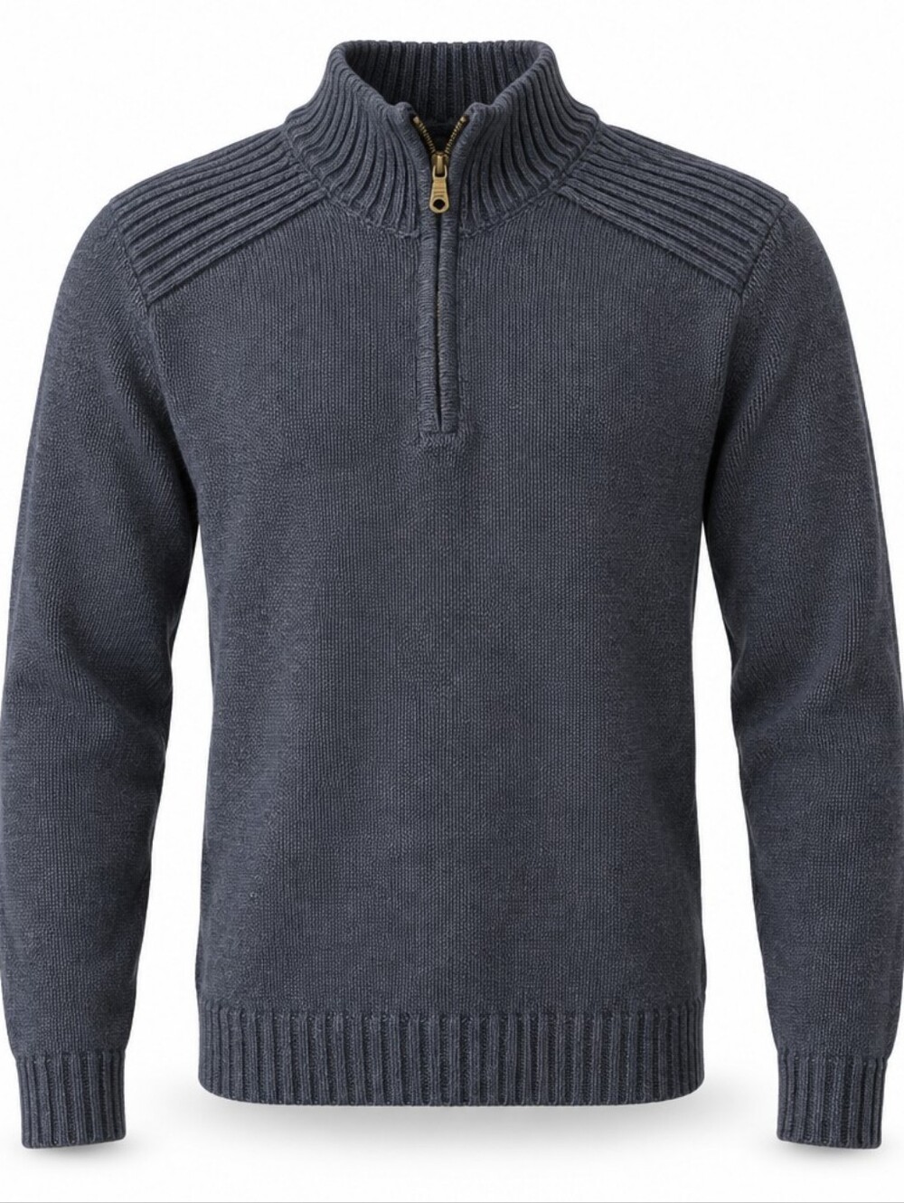 GH Bass Earth Navy Half-Zip Sweater LG